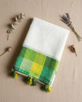 Checkered Green & Yellow Saree   LC004