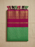Olive Green and Magenta Checkered Kalyani Cotton Saree  KLC007