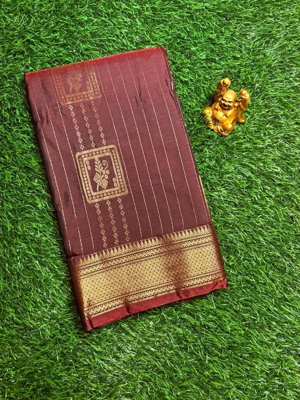 Wine Maroon & Dusty Lavender Vaira Oosi Soft Silk Saree  VOS004