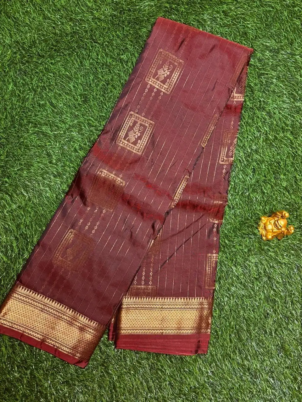 Wine Maroon & Dusty Lavender Vaira Oosi Soft Silk Saree  VOS004
