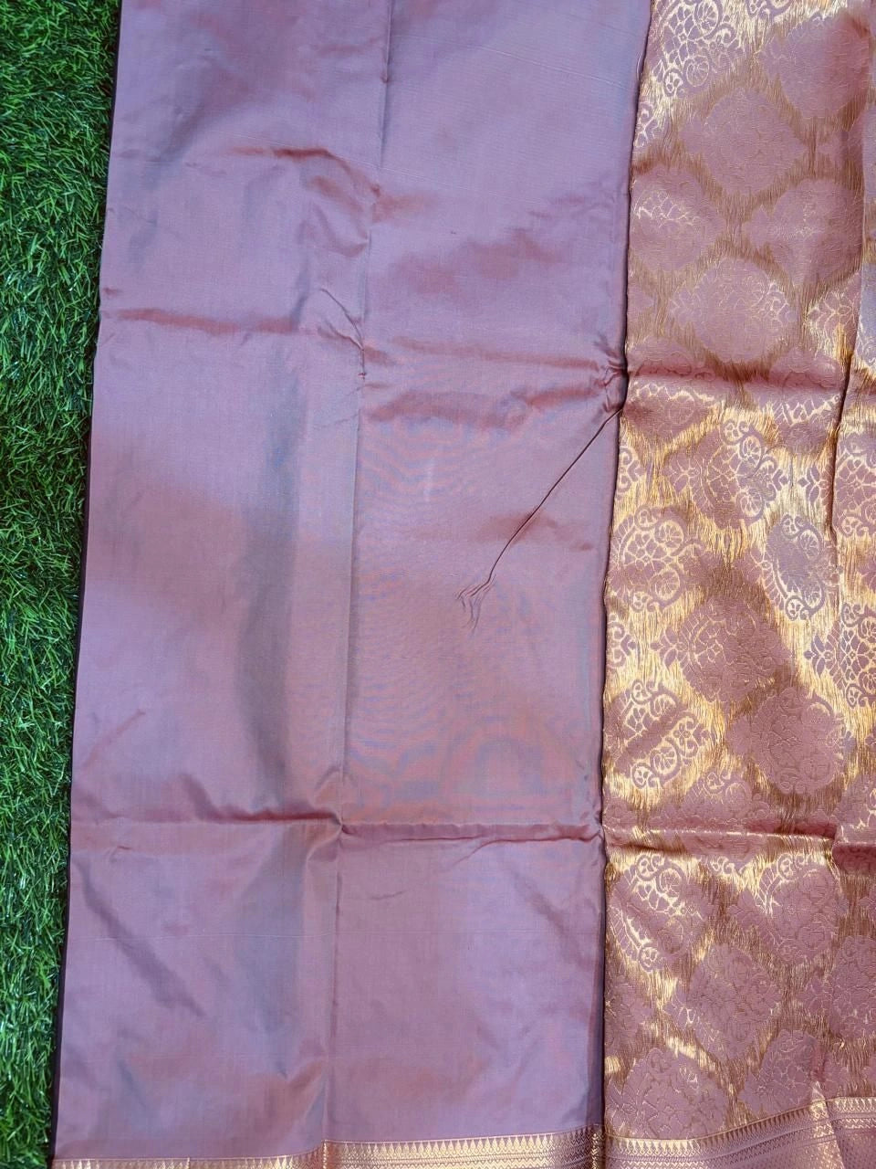 Wine Maroon & Dusty Lavender Vaira Oosi Soft Silk Saree  VOS004