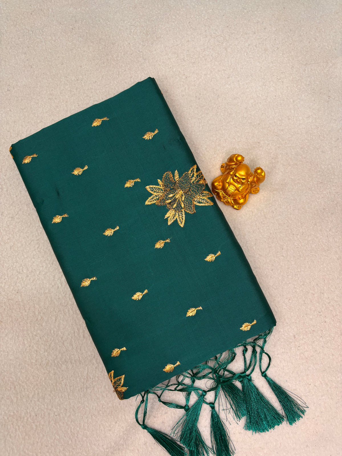Teal Green Soft Silk Saree  MPSS1