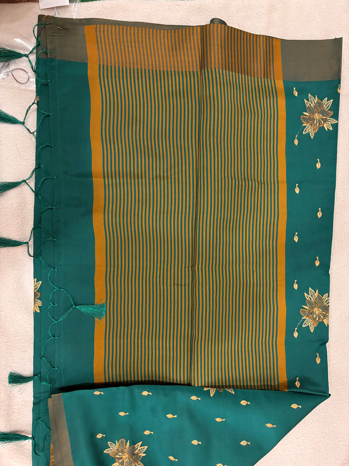 Teal Green Soft Silk Saree  MPSS1