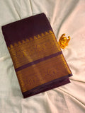 Deep Violet Kanchi Silk Saree with Retta Petta Zari Border KS001