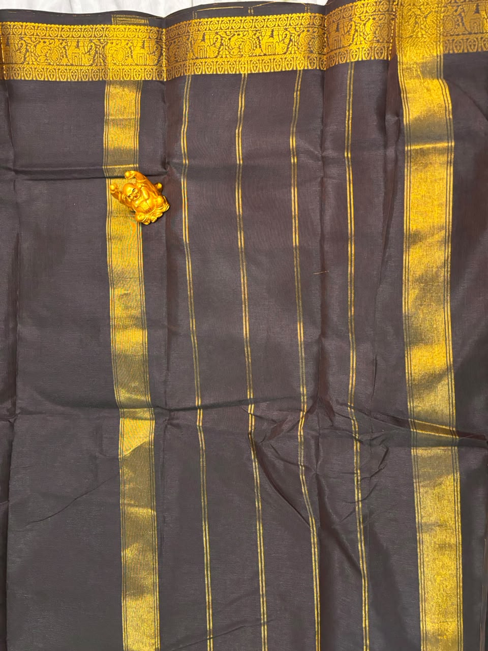 Coffee Brown Kanchi Silk Saree with Retta Petta Zari Border