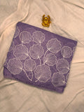 Lavender Lilac Embroidered Kota Cotton Saree  MPK003