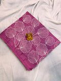 Berry Magenta Embroidered Kota Cotton Saree  MPK002