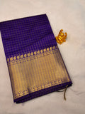 Royal Purple Semi Banarasi Soft Silk Saree  MPSB006