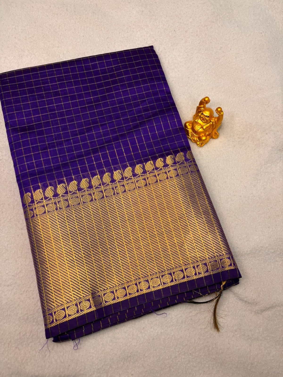 Royal Purple Semi Banarasi Soft Silk Saree  MPSB006