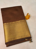 Coffee Brown Semi Banarasi Soft Silk Saree  MPSB005