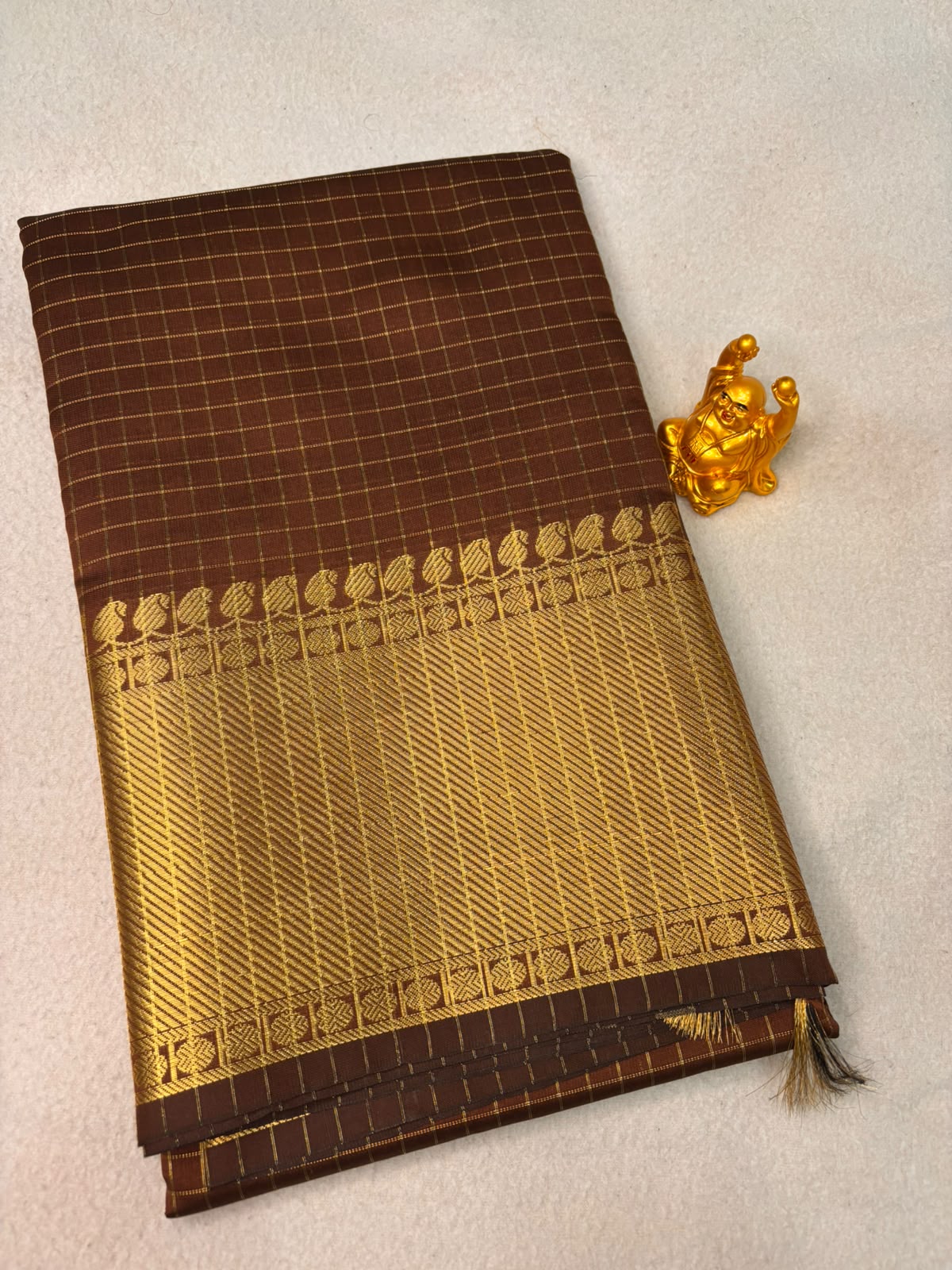 Coffee Brown Semi Banarasi Soft Silk Saree  MPSB005