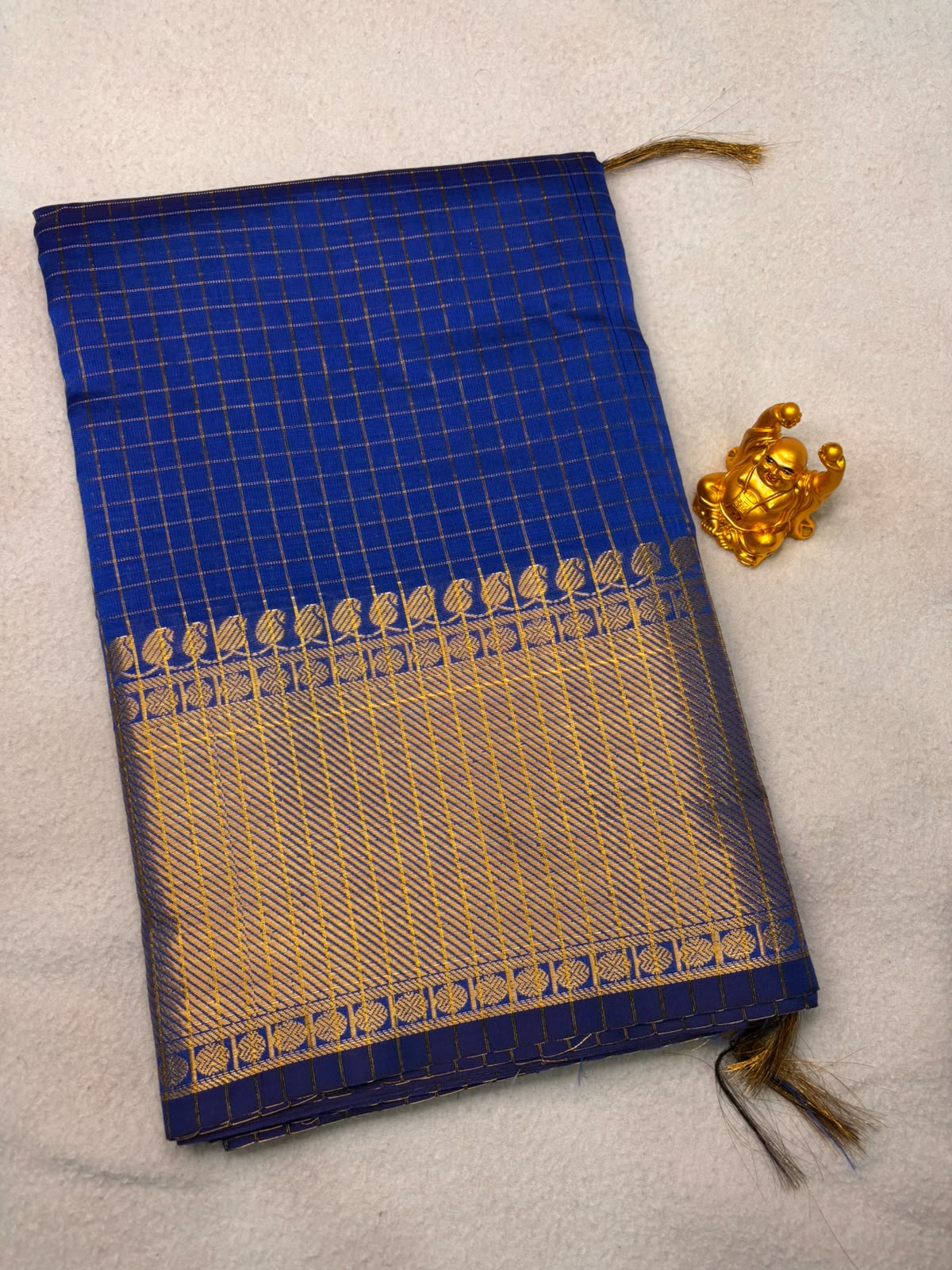 Royal Blue Semi Banarasi Soft Silk Saree  MPSB004