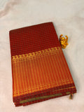 Crimson Maroon Semi Banarasi Soft Silk Saree  MPSB001