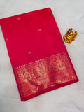 Rani Pink Semi Banarasi Soft Silk Saree  MPSB009