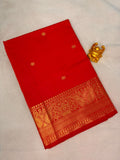 Red Semi Banarasi Soft Silk Saree  MPSB010