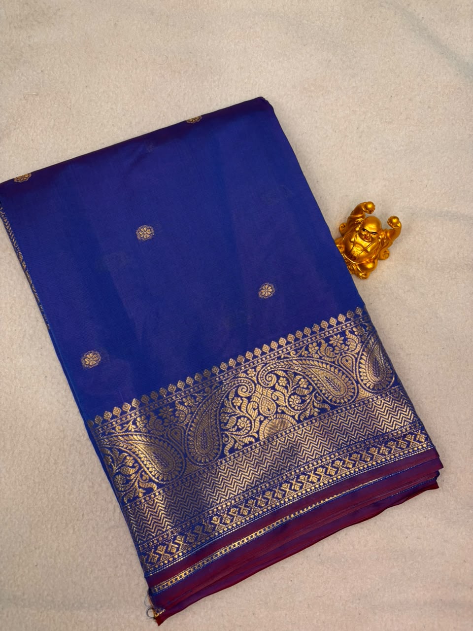 Royal Blue Semi Banarasi Soft Silk Saree  MPSB011