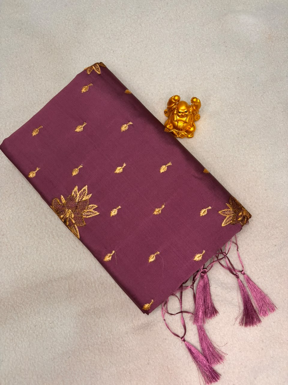 Wine Mauve Soft Silk Saree  MPSS3